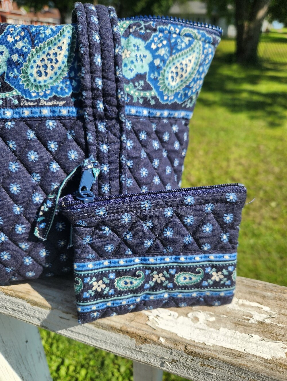 Vera Bradley Tote Bag in the retired Seaport Navy Quilted pattern. - Picture 2 of 13